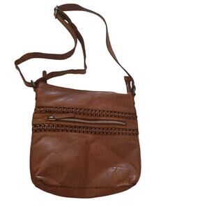 Vilenca Holland Elanor Brown Leather Crossbody Purse Bag Minimalist Casual Basic